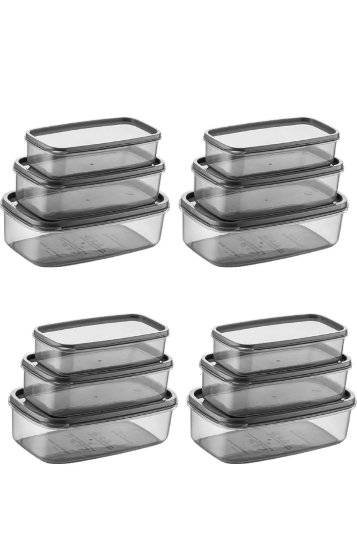 Oval 12 Parça Hava Almaz Sızdırmaz Saklama Kabı Seti Füme 4x(300/500/800 ml) Oval 12 Parça Hava Almaz Sızdırmaz Saklama Kabı Seti Füme 4x(300/500/800 ml)