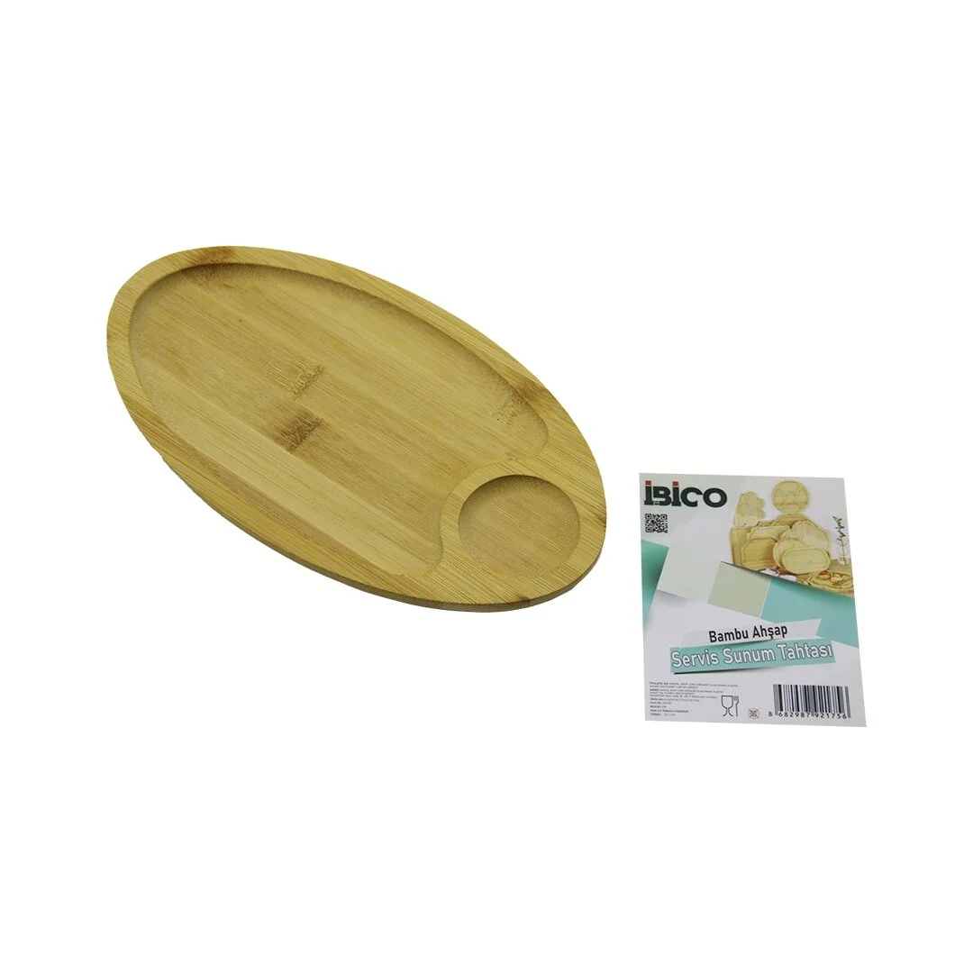 Oval 2 Bölmeli=1+1 Ahşap Bambu Servis Sunum Tepsi - Tahtası Mini Tepsi 25 X 14 X 1.4cm Bx40 Fiyatı, Yorumları ve Özellikleri