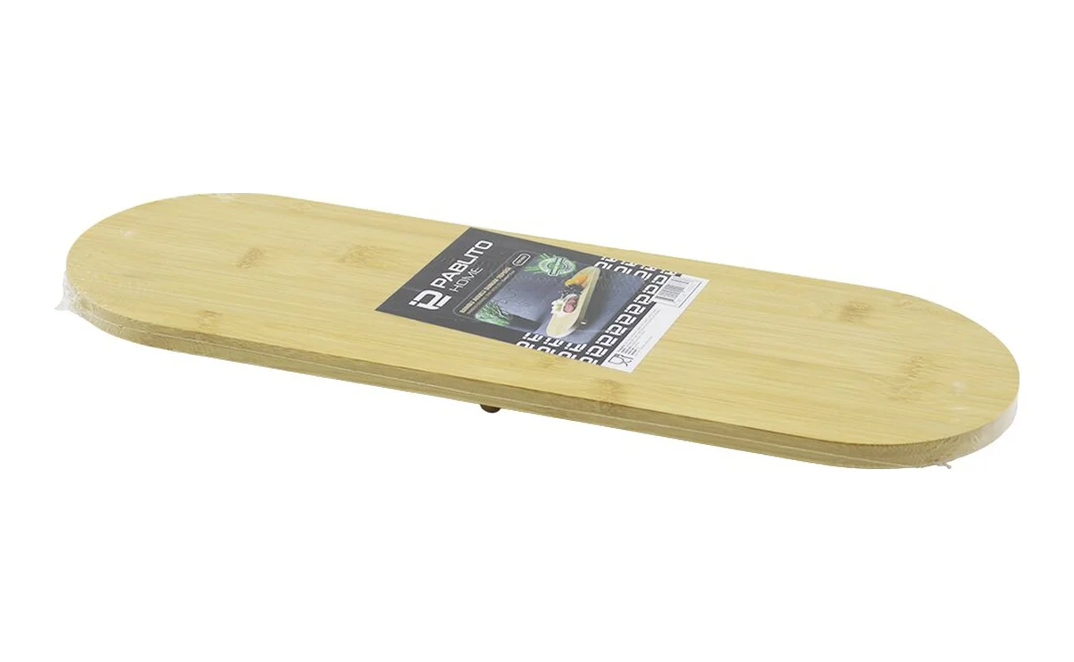 Oval Ahşap Bambu 3 Mini 1cm Ayaklı Sunum Tepsisi 15x44x1.5cm 5224