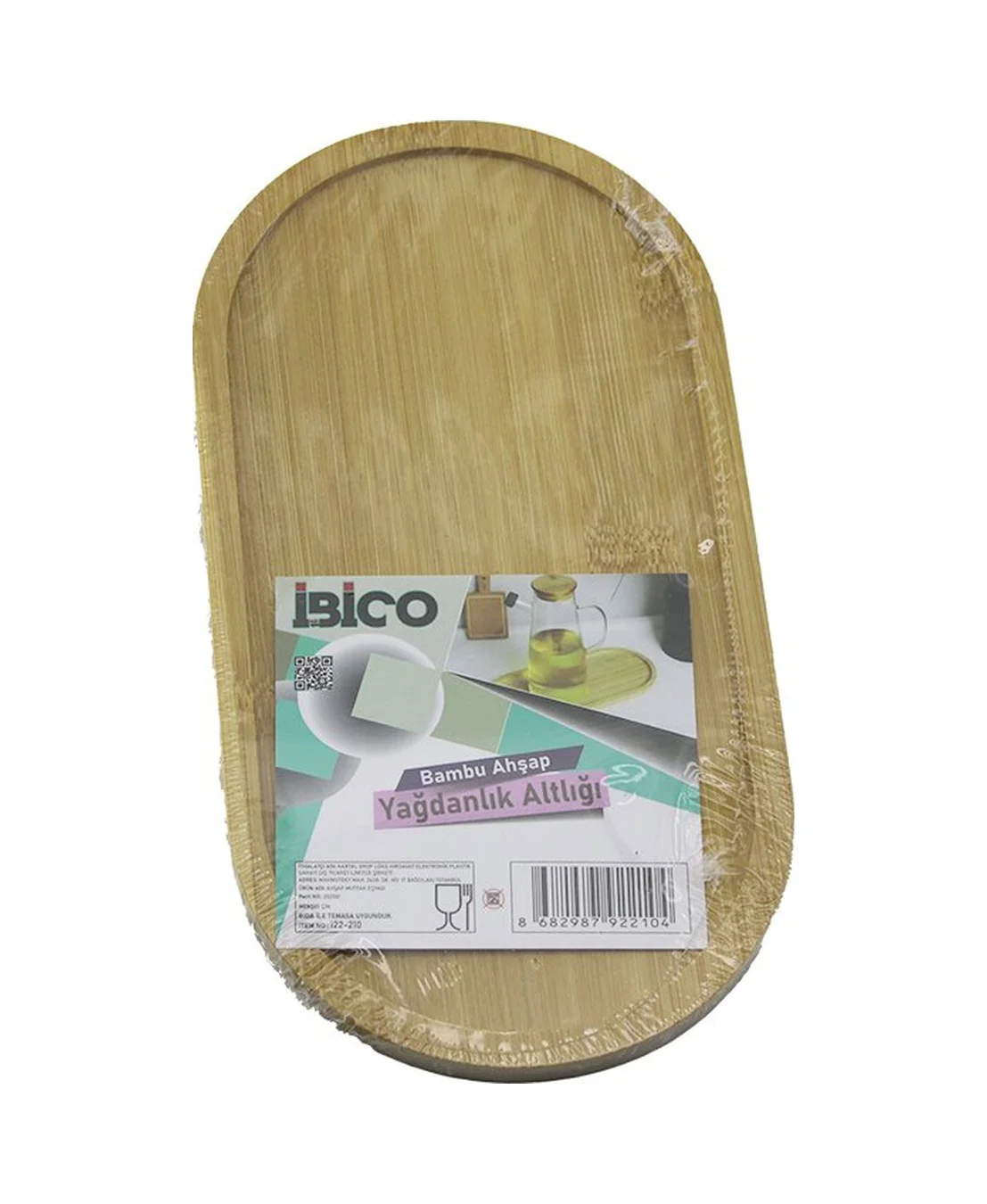 Oval Ahşap Bambu Yağdanlık Altlık Mini Tepsi 12 X 23.3 X 0.8cm 52