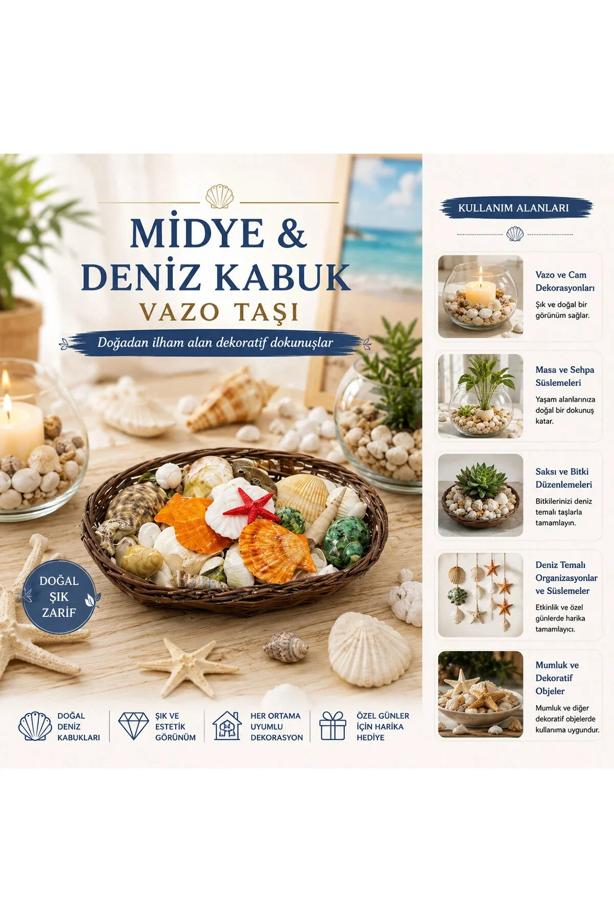 Oval Ahşap Sepet Renkli x dye - Deniz Kabuk Vazo Taşı Oval Ahşap Sepet Renkli x dye - Deniz Kabuk Vazo Taşı