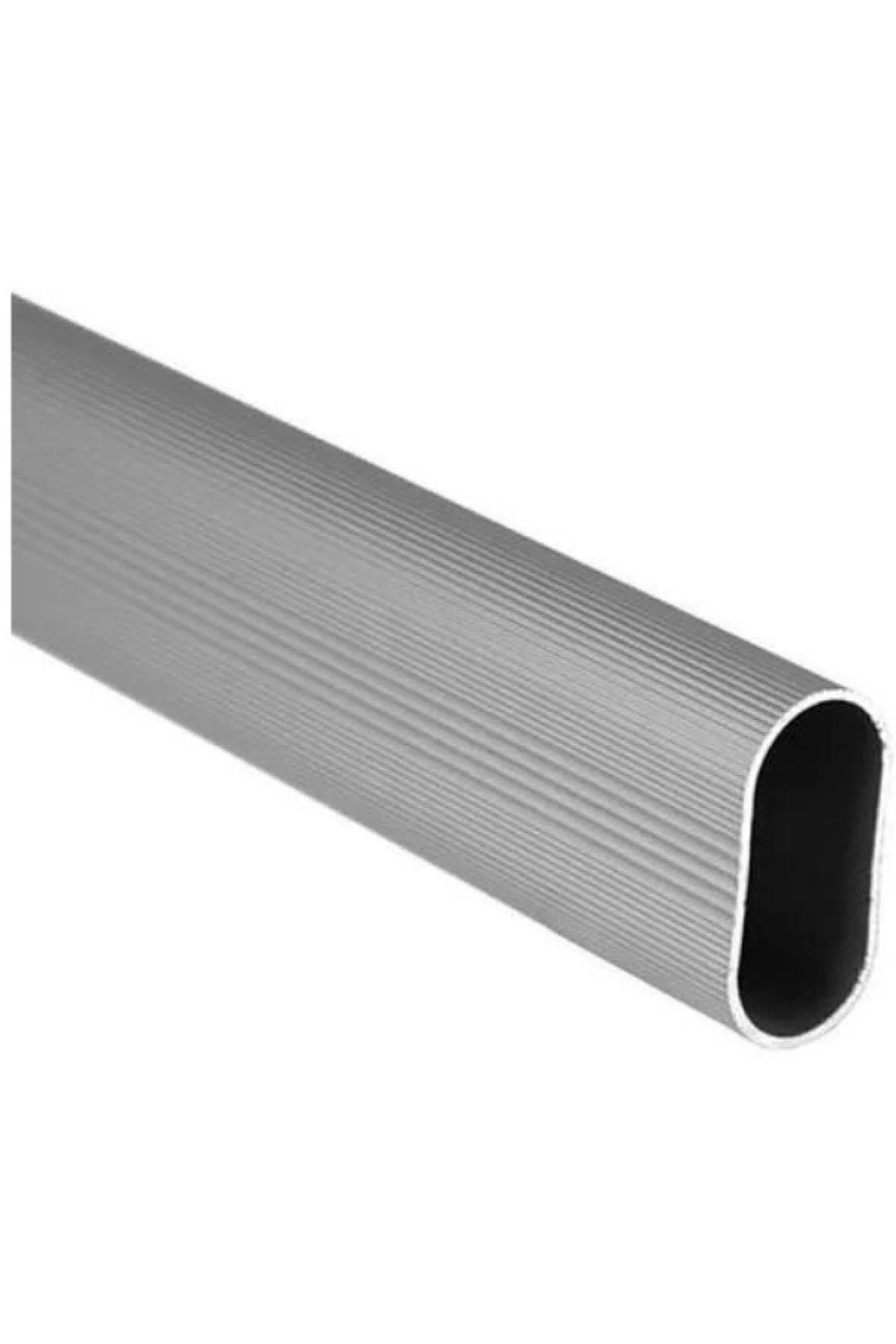 Oval Alüminyum 87 Cm Dolap Içi Oval Askı Borusu - 2 Adet Flanş - Montaj Vidaları