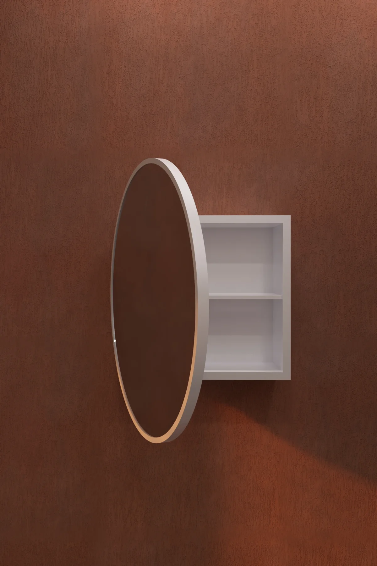 Oval Aynalı Banyo Dolabı