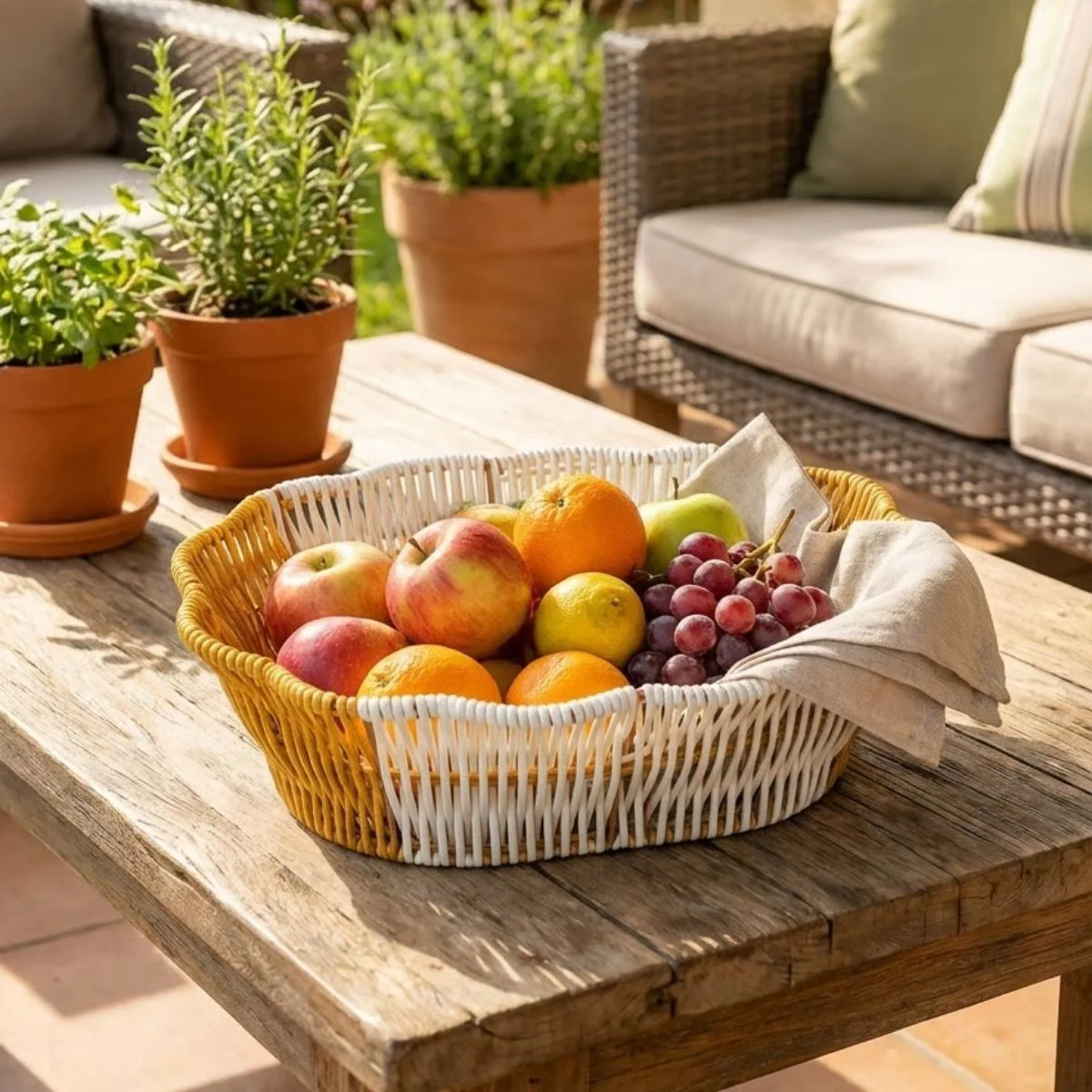 Oval Çift Renkli Plastik Rattan Ekmek ve Meyve Sepeti - Çok Amaçlı Banyo ve Mutfak Düzenleyici - Yıkanabilir Dekoratif Tezgâh Üstü Organiz Oval Çift Renkli Plastik Rattan Ekmek ve Meyve Sepeti - Çok Amaçlı Banyo ve Mutfak Düzenleyici - Yıkanabilir Dekoratif Tezgâh Üstü Organiz