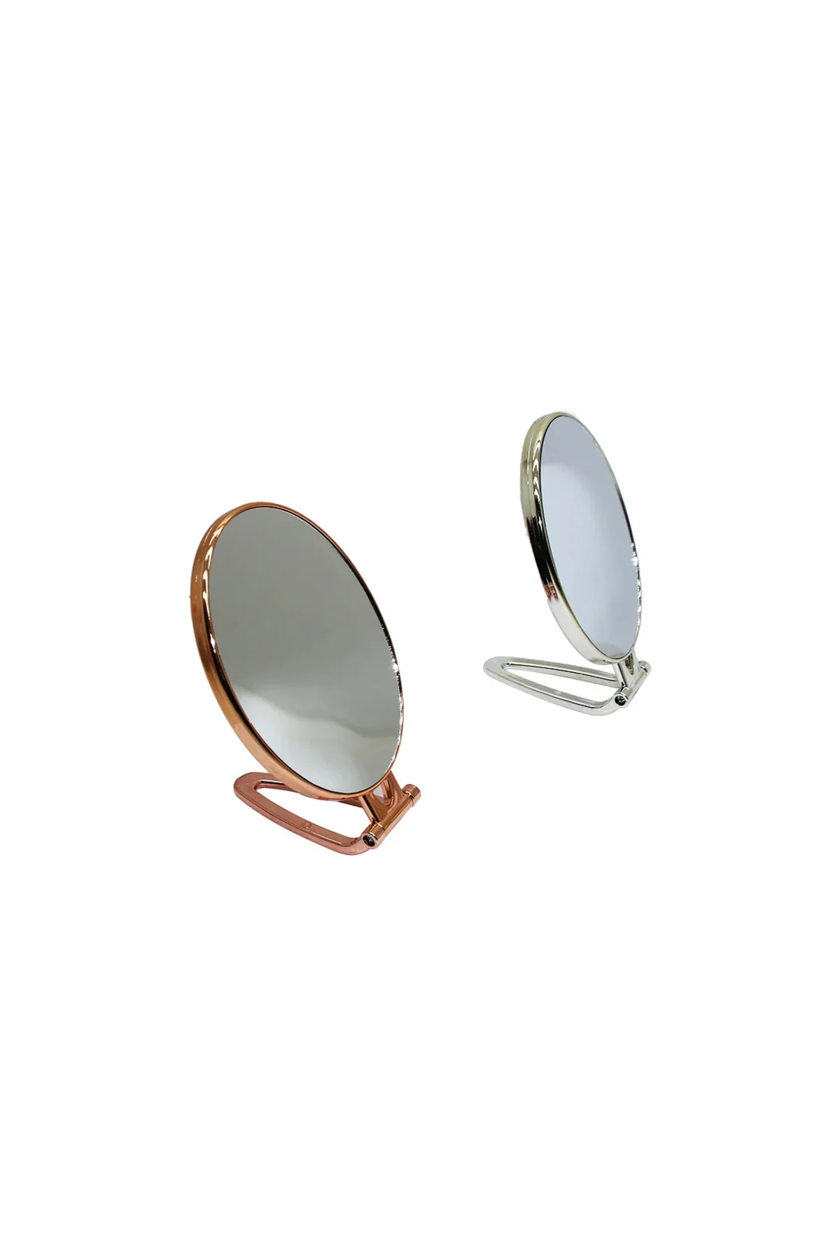 Oval Gold - Gümüş Pls.çerçeve Makyaj Aynası Çift Yönlü
