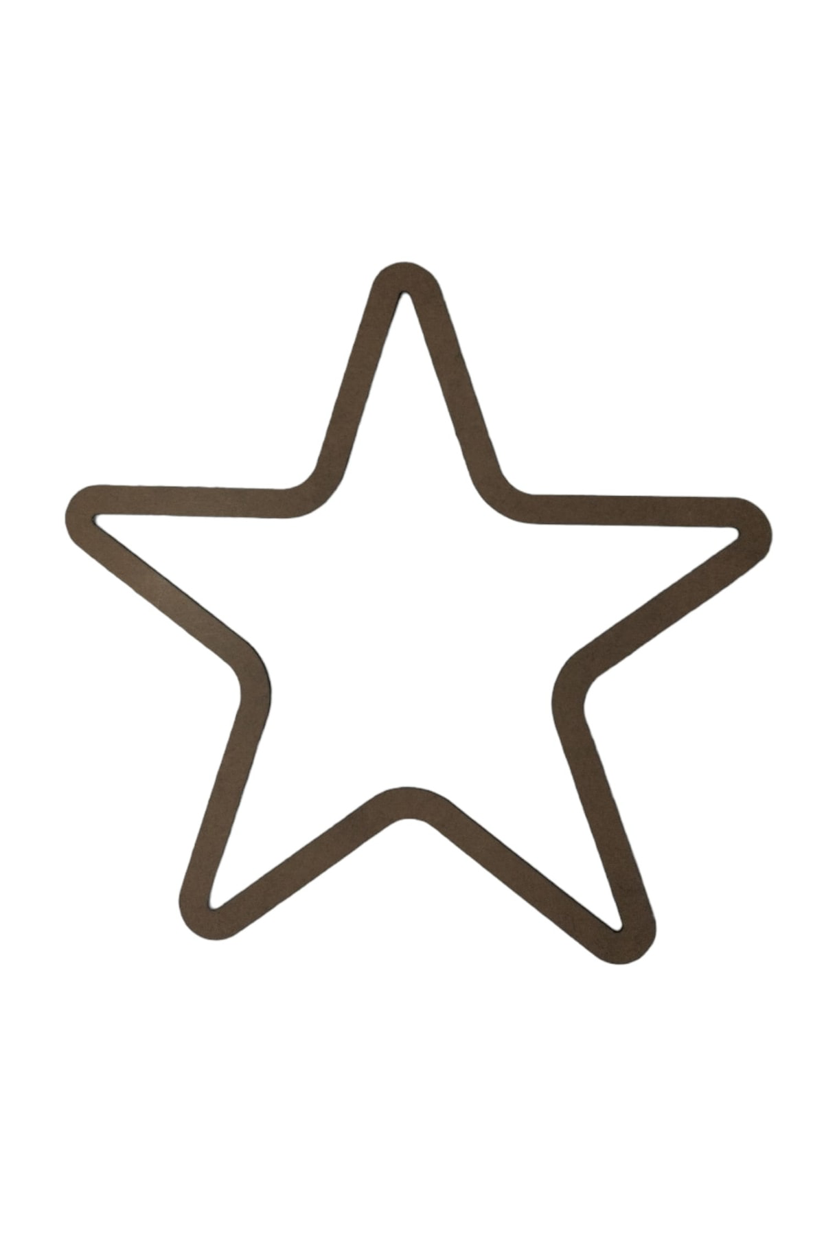 Leylaser Oval Kenarlı Yıldız Figürlü 3 Mm Ham Mdf İsimsiz Kasnak 30 Cm