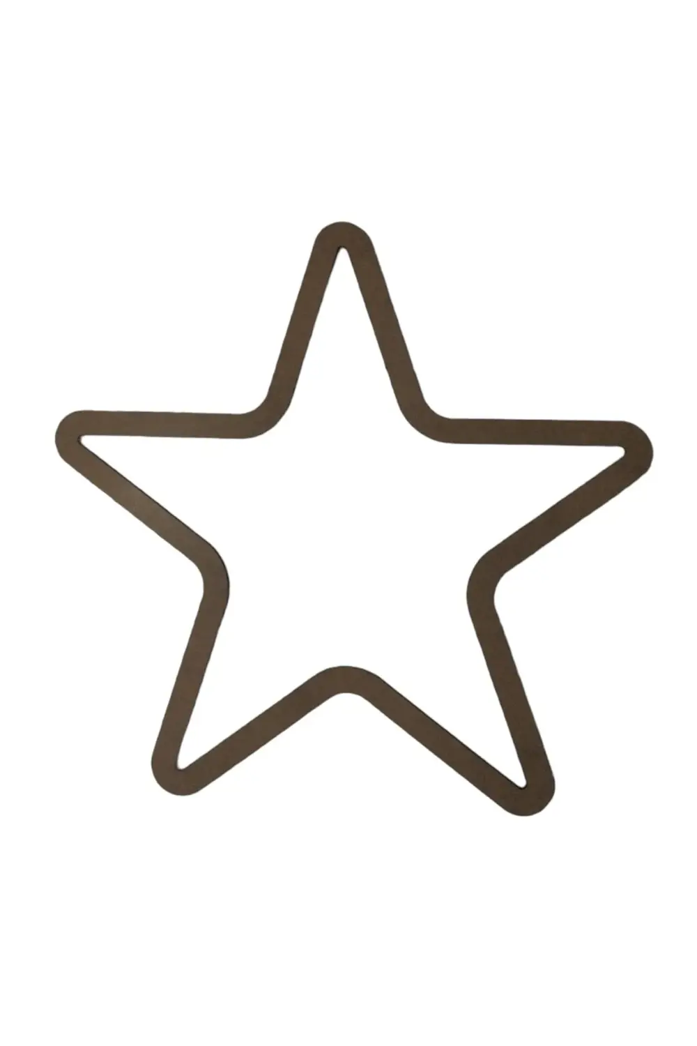 Leylaser Oval Kenarlı Yıldız Figürlü 3 Mm Ham Mdf İsimsiz Kasnak 30 Cm