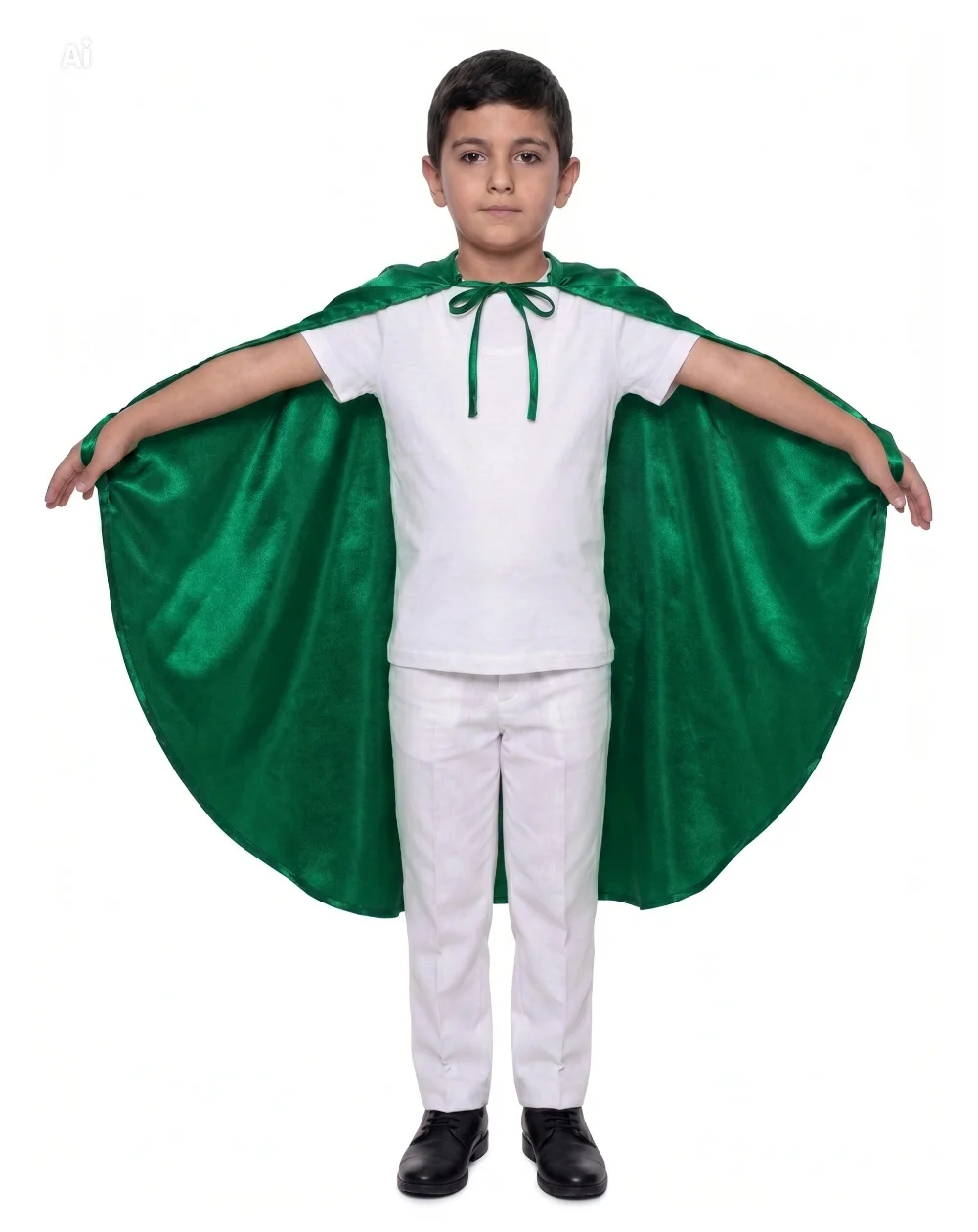Oval Kesim Çocuk Gösteri Pelerini Yeşil