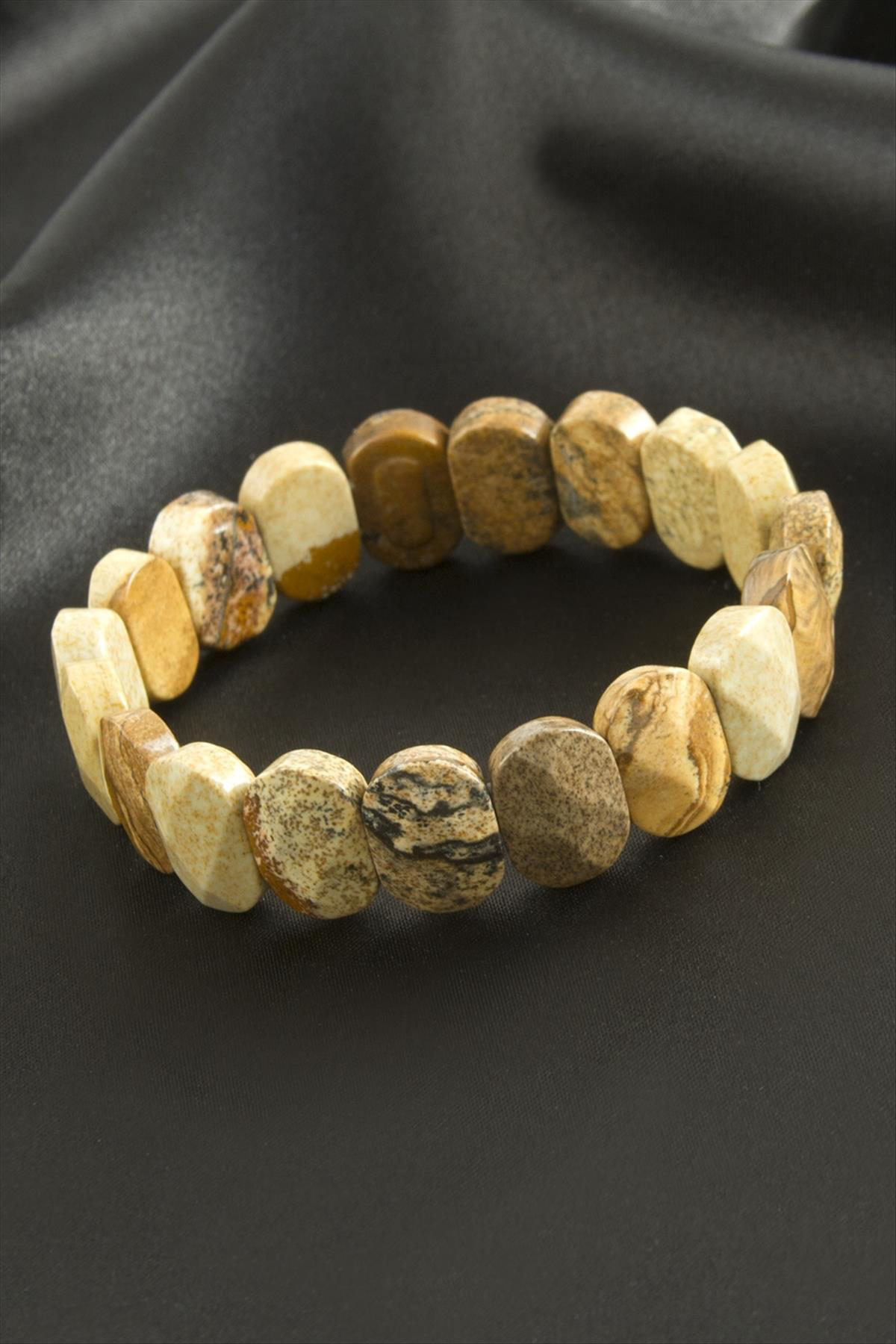 Oval Kesim Jasper Doğaltaşlı Bileklik Oval Kesim Jasper Doğaltaşlı Bileklik