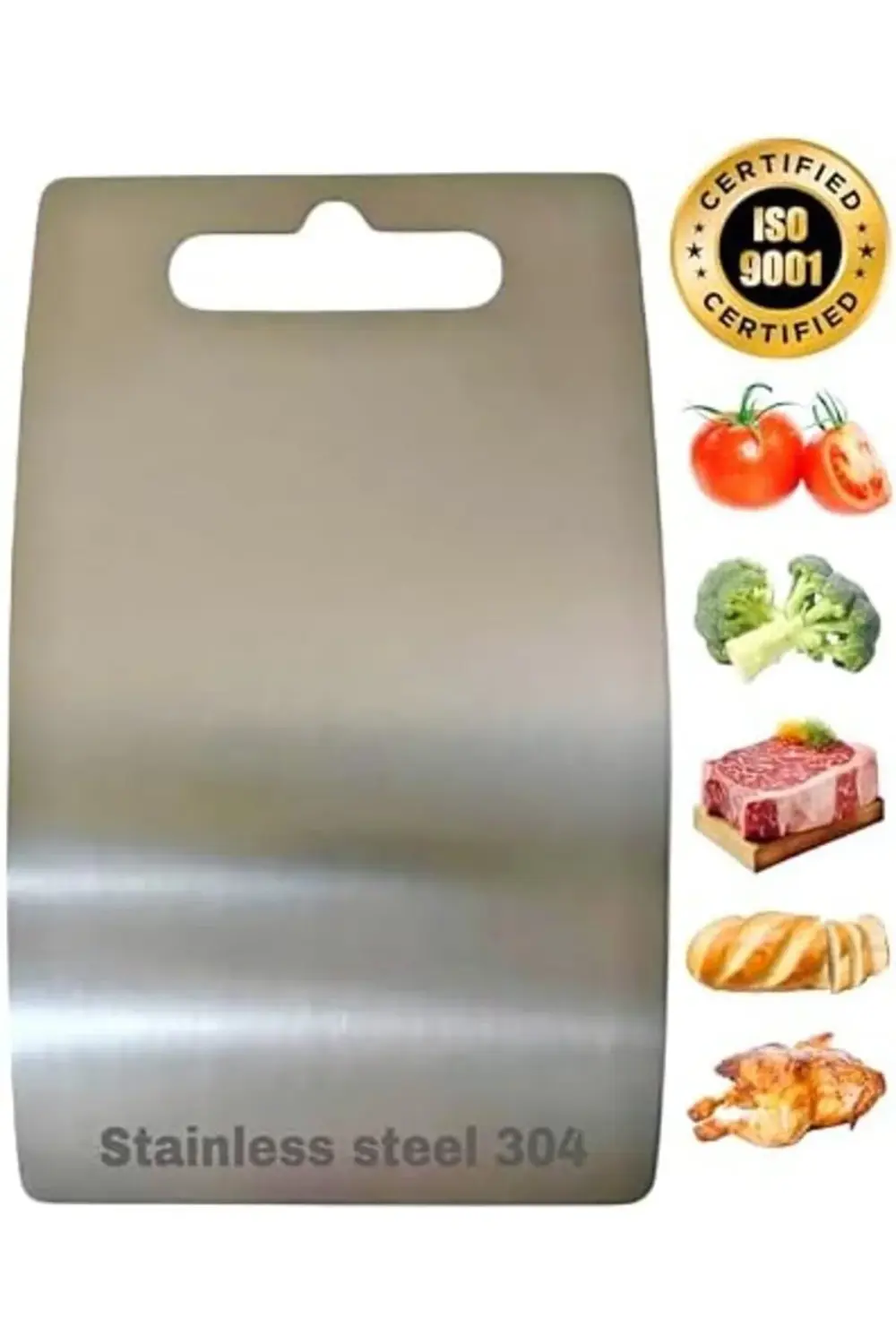 Oval Kesim Paslanmaz Çelik Kesme Tahtası Mutfak Piknik İçin 304 K