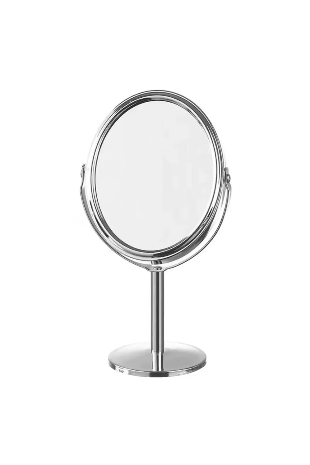 Oval Masaüstü Ayaklı 360° Dönebilen çift taraflı büyüteçli krom a