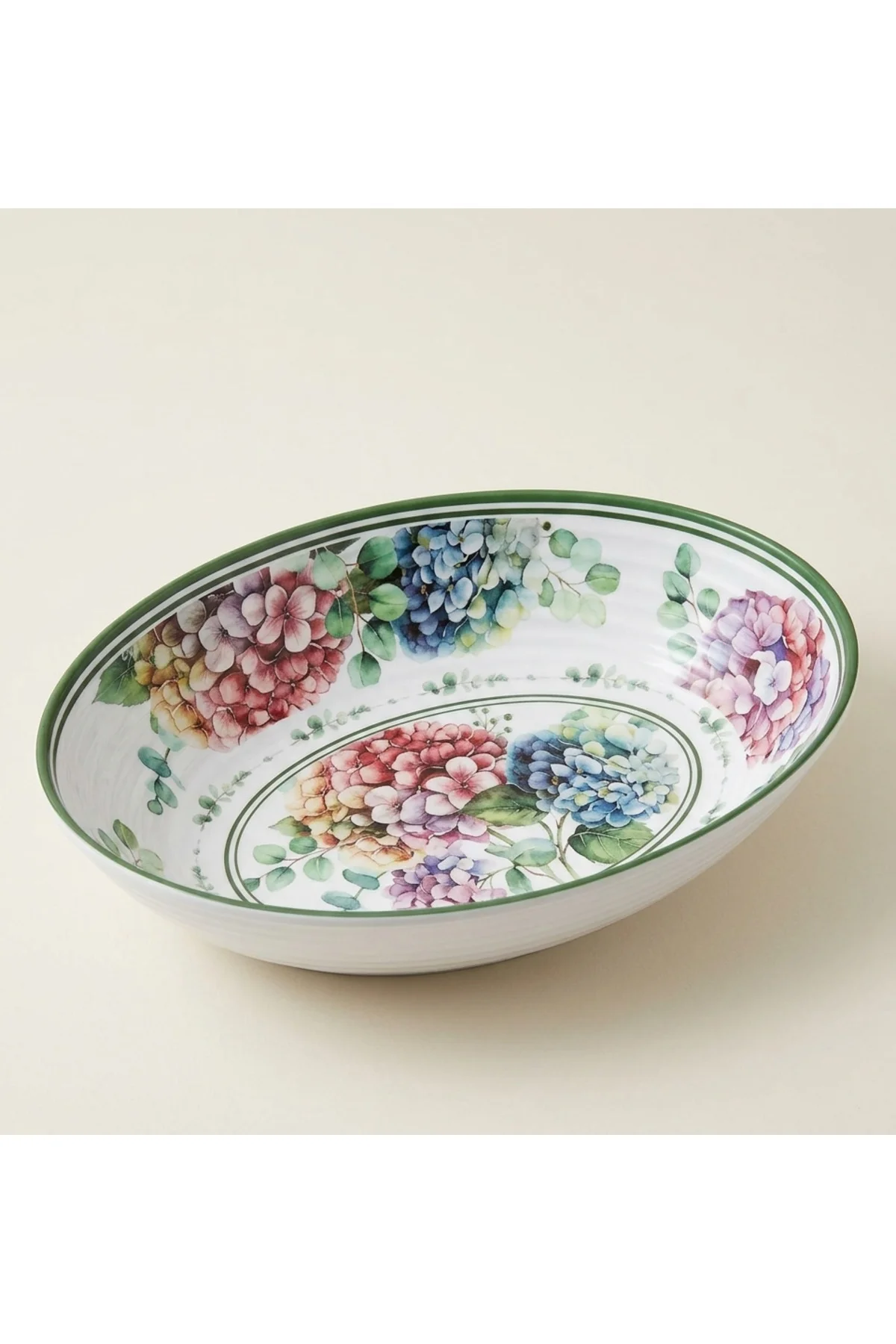 Oval Melamin Ortanca Desenli Tabak