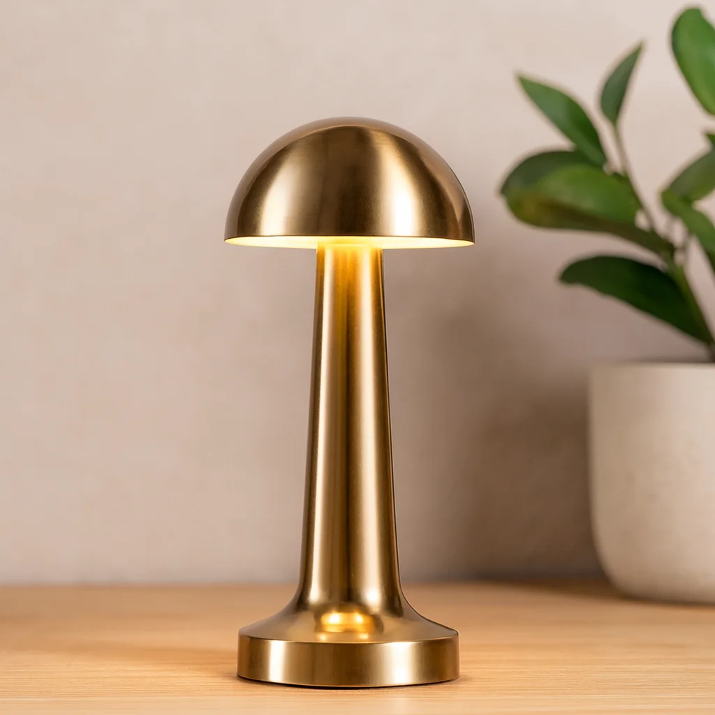 Oval Metal Mantar Masa Lambası - Dokunmatik Type-C 3 Mod Oval Metal Mantar Masa Lambası - Dokunmatik Type-C 3 Mod