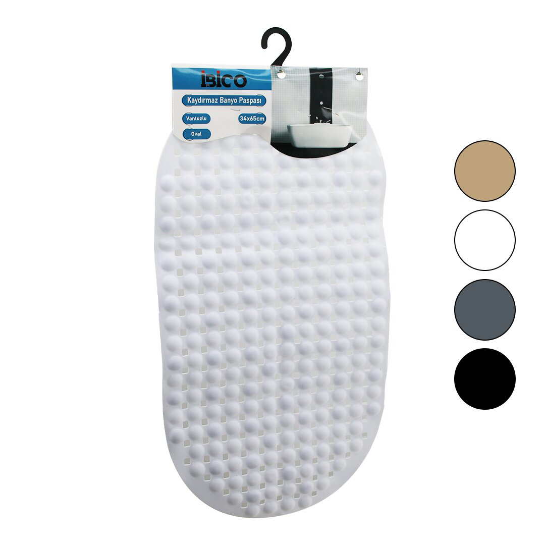 OVAL - PLASTİK KABARTMA TOP DESENLİ - RENKLİ 63PCS VANTUZLU KAYDI