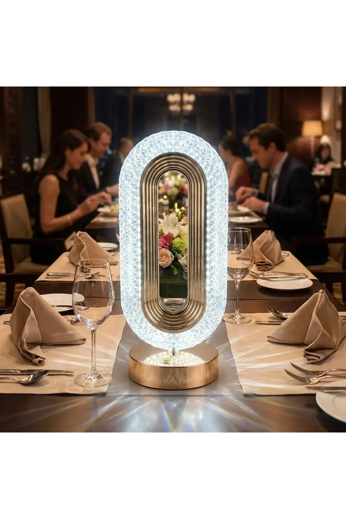 Oval Şeklinde Kristal LED Masa Lambası – Dokunmatik, 3 Renk Işık Modlu, Şarjlı Dekoratif Gece Lambas Oval Şeklinde Kristal LED Masa Lambası – Dokunmatik, 3 Renk Işık Modlu, Şarjlı Dekoratif Gece Lambas