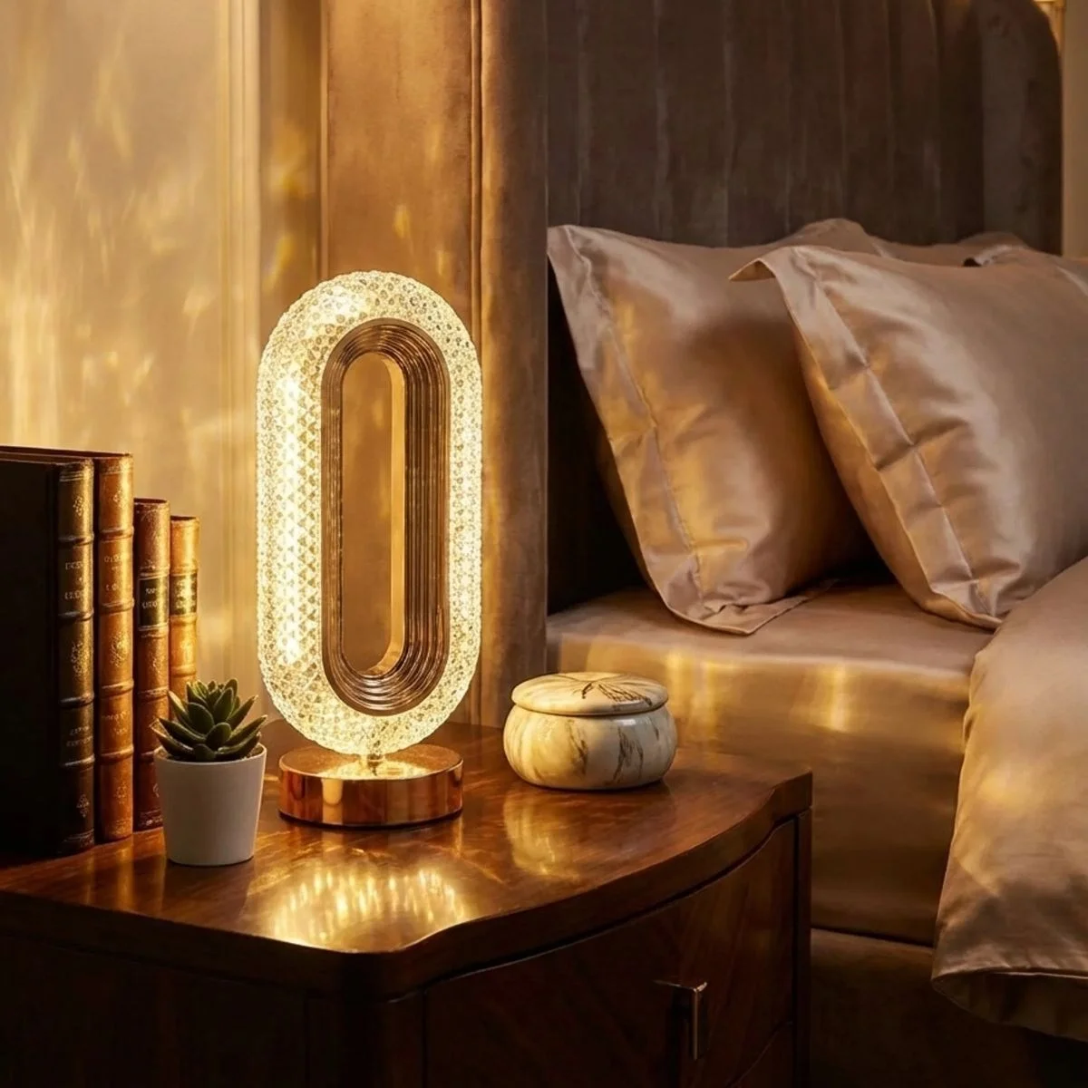 Oval Şeklinde Kristal Led Masa Lambası – Dokunmatik, 3 Renk Işık Modlu, Şarjlı Dekoratif Gece Lambası Bx40 Fiyatı, Yorumları ve Özellikleri