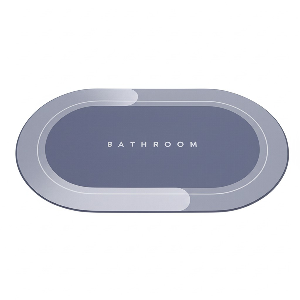Oval Süper Emici Banyo Paspası Deri Yüzeyli Kaymaz Kauçuk 38x58cm Oval Süper Emici Banyo Paspası Deri Yüzeyli Kaymaz Kauçuk 38x58cm
