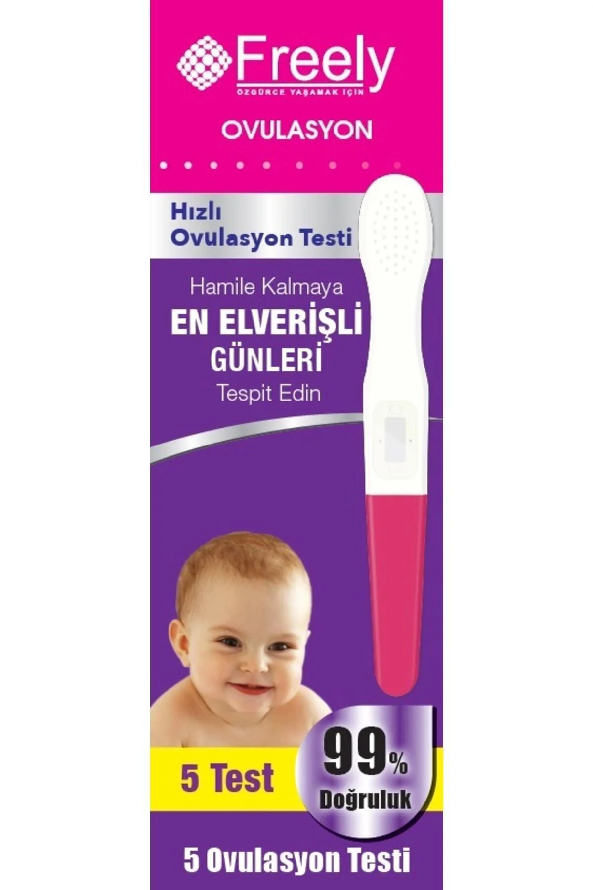 Ovulasyon (YUMURTLAMA) Testi 5 Adet / Hamile Kalmaya Elverişli Günleri Tespit Eder