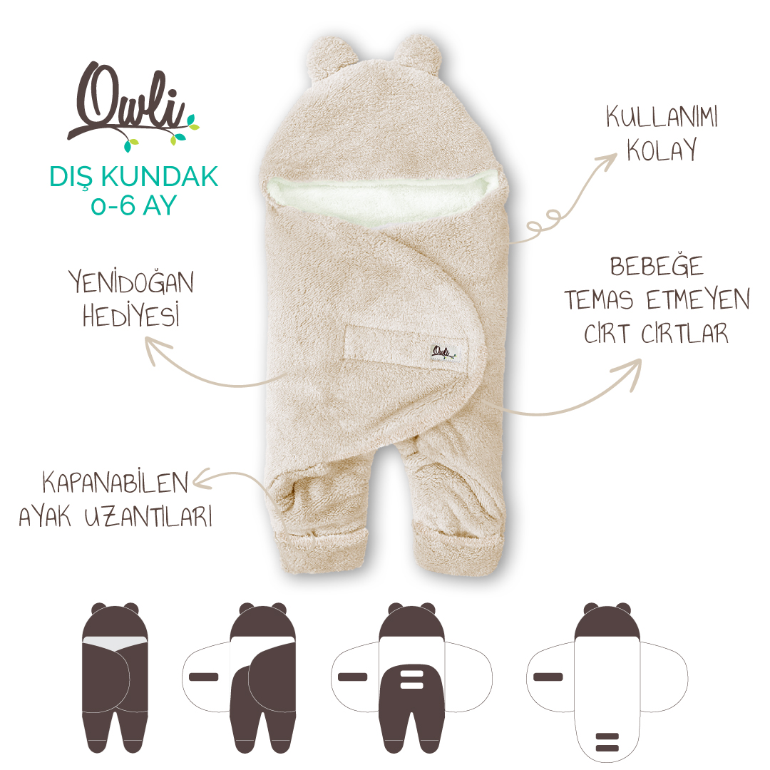 Owli  Dış Kundak 0-6 Ay Vanilla