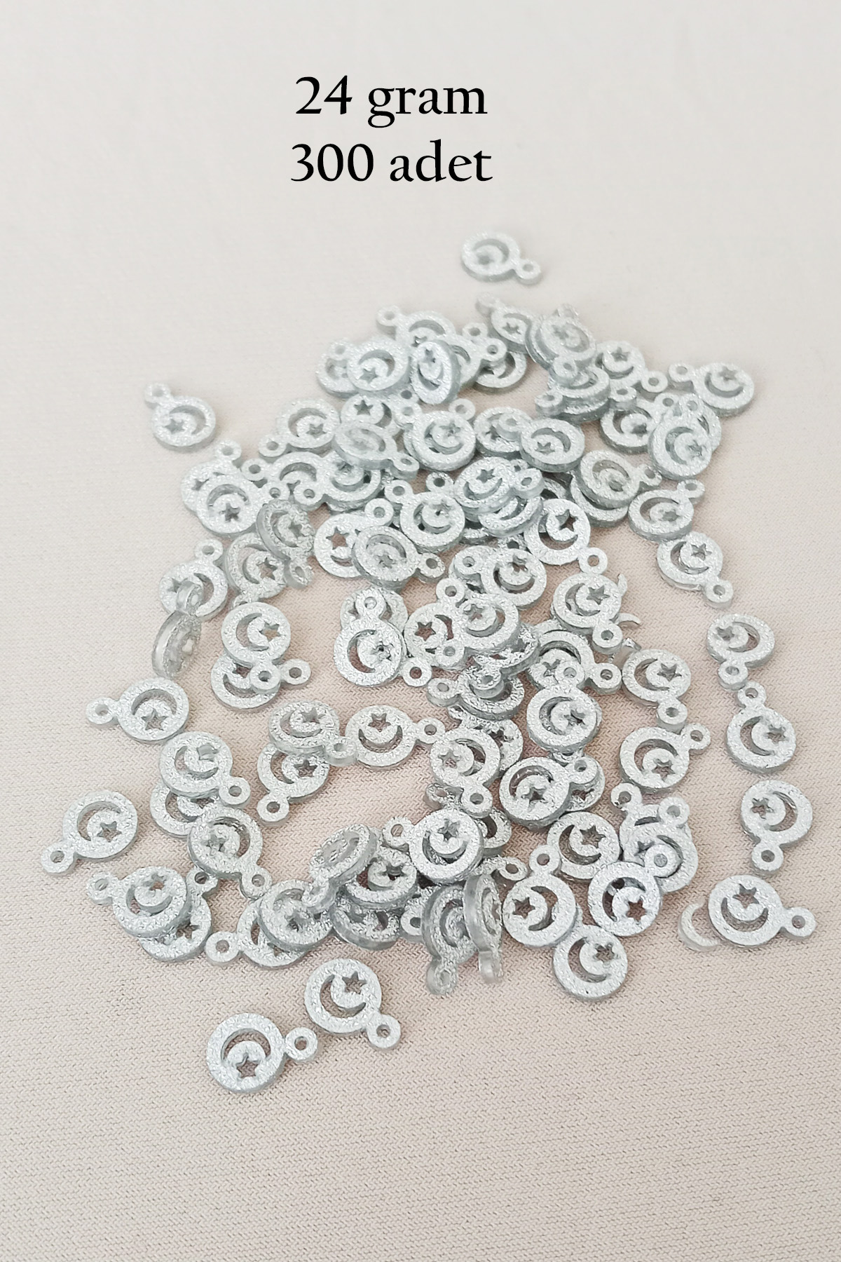 Oya Abiye Bileklik Kolye Pleksi Metalik Plastik Pul Gümüş Renk 24