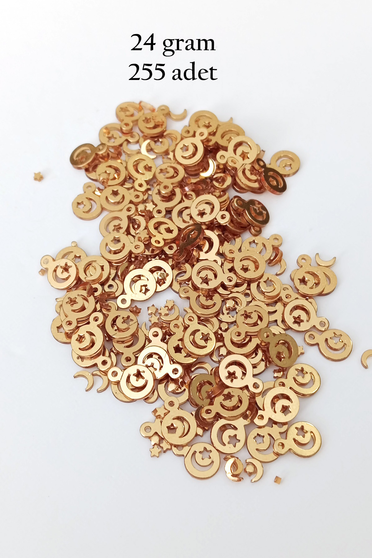 Just Cheap Store Oya Abiye Bileklik Kolye Pleksi Metalik Plastik Pul Altın Renk 24