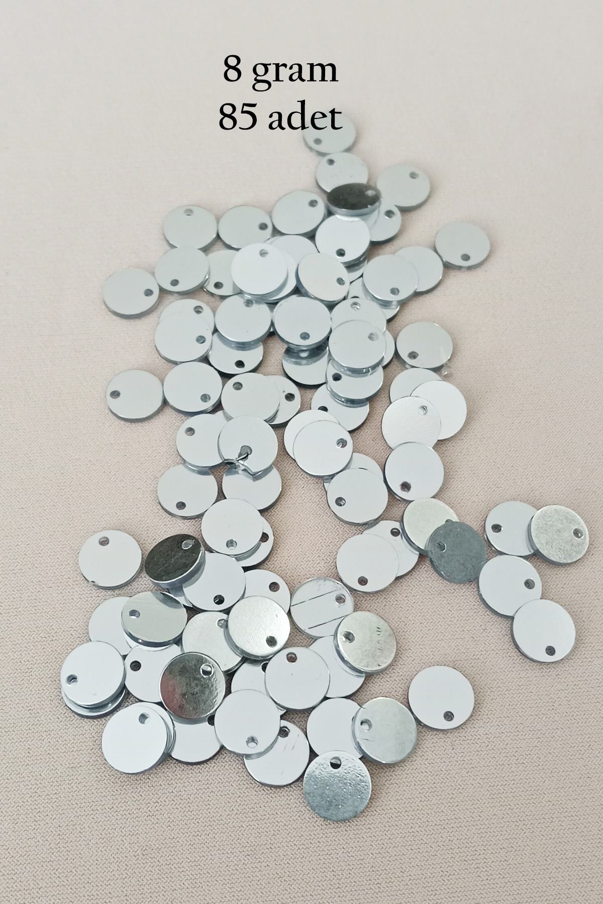 Just Cheap Store Oya Abiye Bileklik Kolye Pleksi Metalik Plastik Pul Gümüş Renk 8 