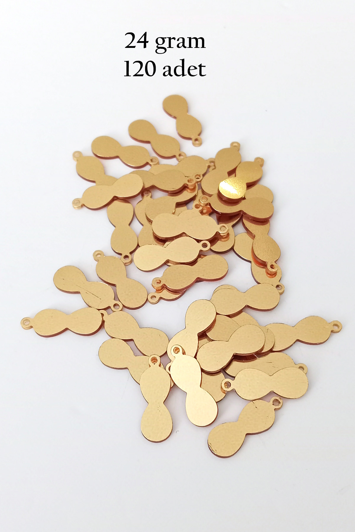 Just Cheap Store Oya Abiye Bileklik Kolye Pleksi Metalik Plastik Pul Altın Renk 24