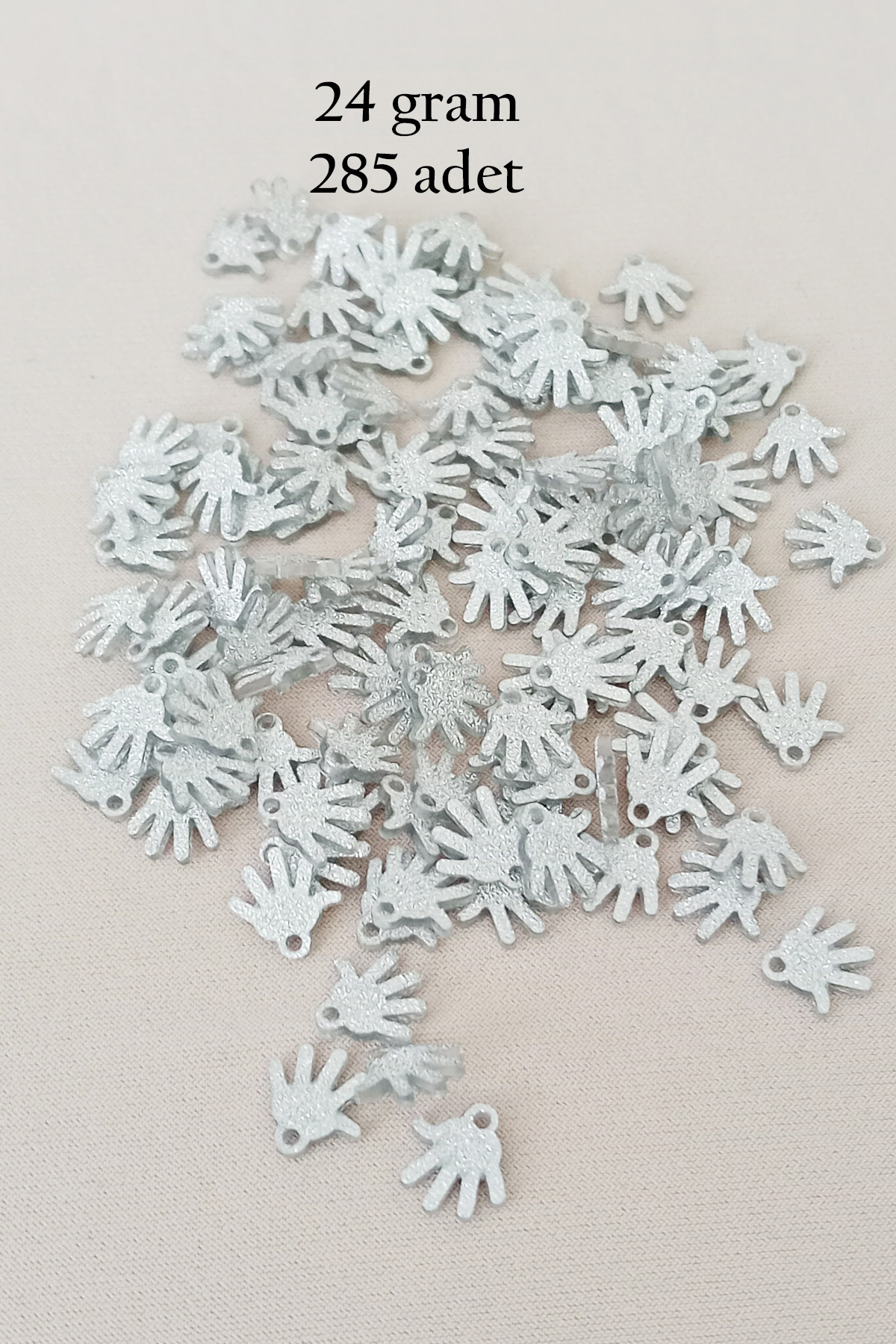 Oya Abiye Bileklik Kolye Pleksi Metalik Plastik Pul Gümüş Renk 24