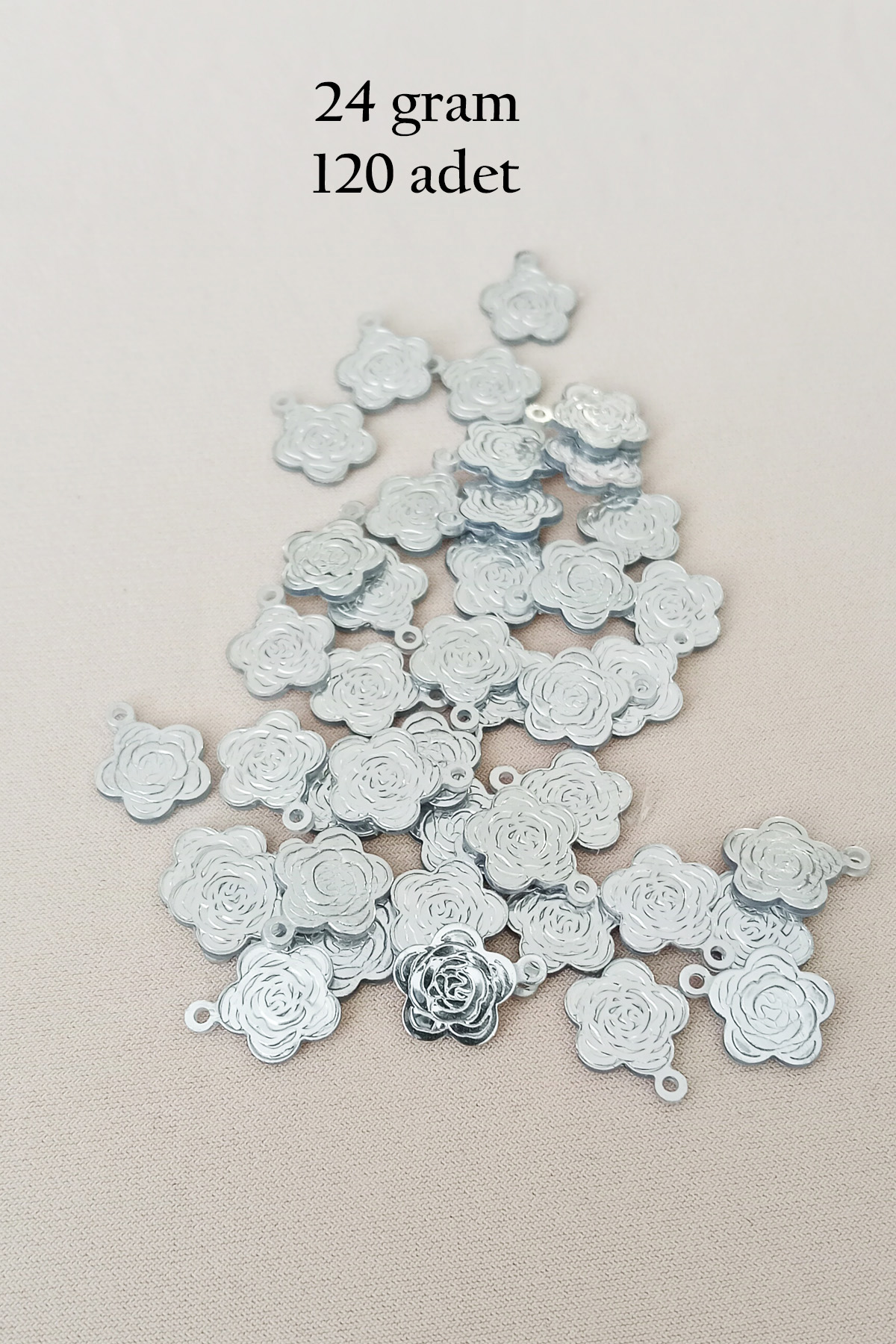 Oya Abiye Bileklik Kolye Pleksi Metalik Plastik Pul Gümüş Renk 24
