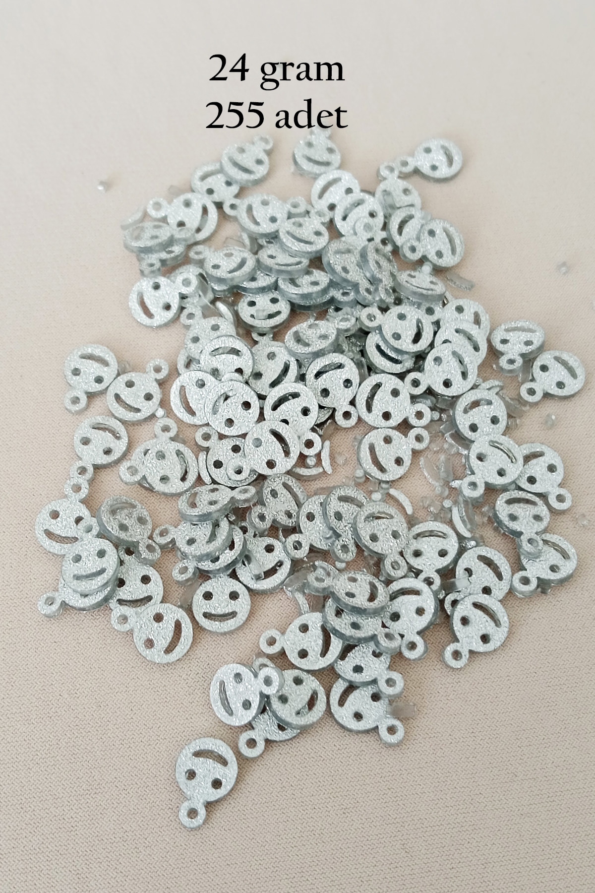 Oya Abiye Bileklik Kolye Pleksi Metalik Plastik Pul Gümüş Renk 24