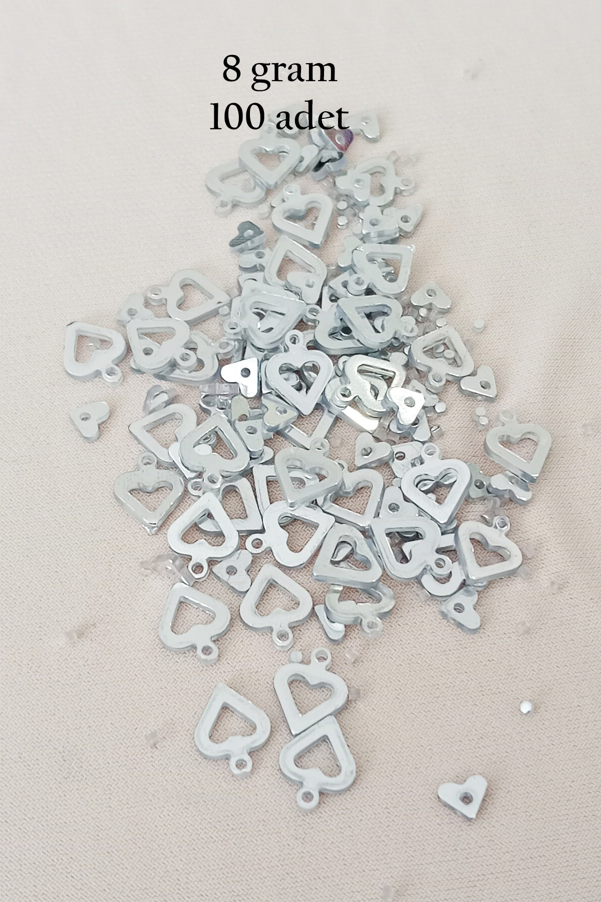 Just Cheap Store Oya Abiye Bileklik Kolye Pleksi Metalik Plastik Pul Gümüş Renk 8 