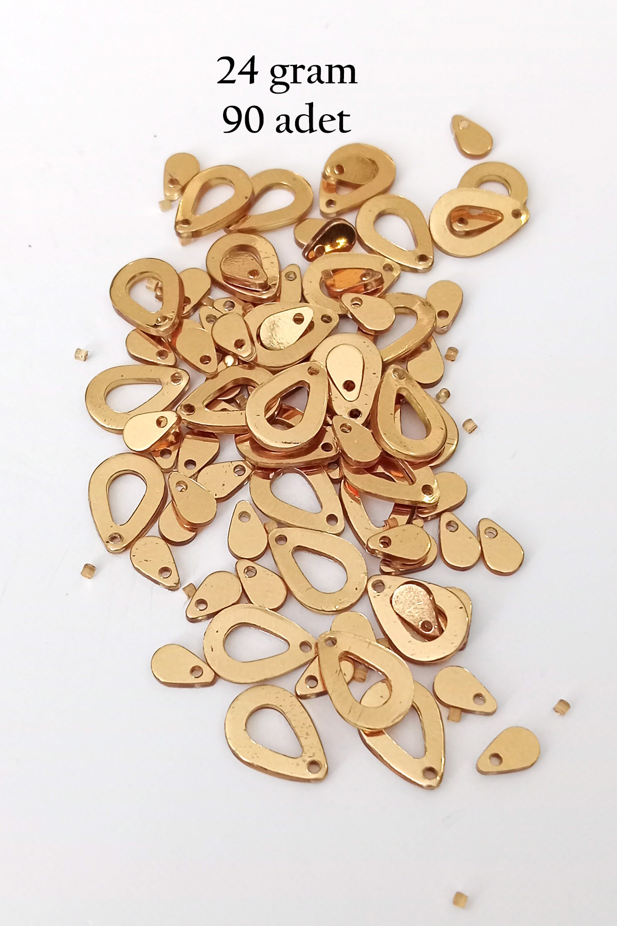 Just Cheap Store Oya Abiye Bileklik Kolye Pleksi Metalik Plastik Pul Altın Renk 24