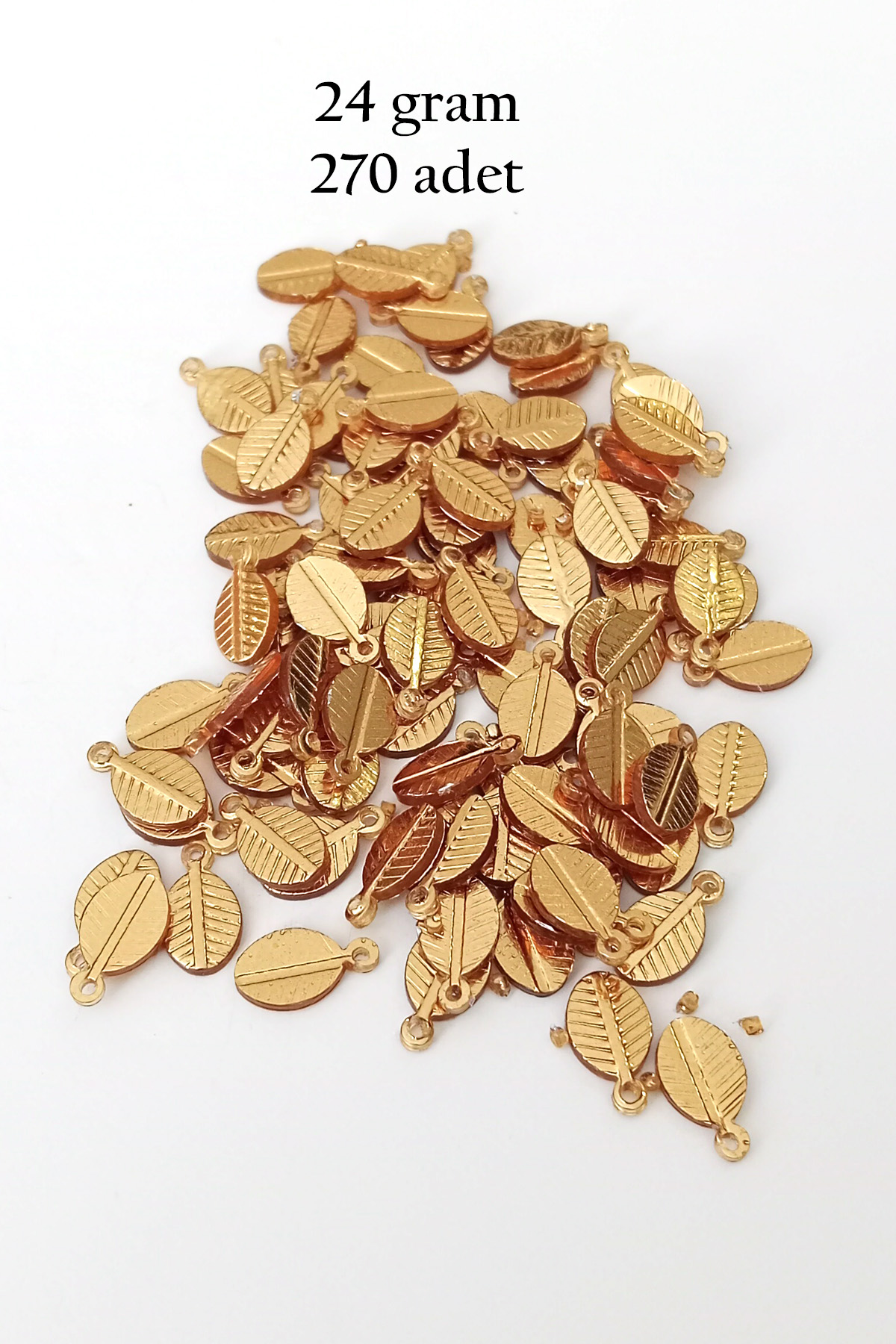 Just Cheap Store Oya Abiye Bileklik Kolye Pleksi Metalik Plastik Pul Altın Renk 24