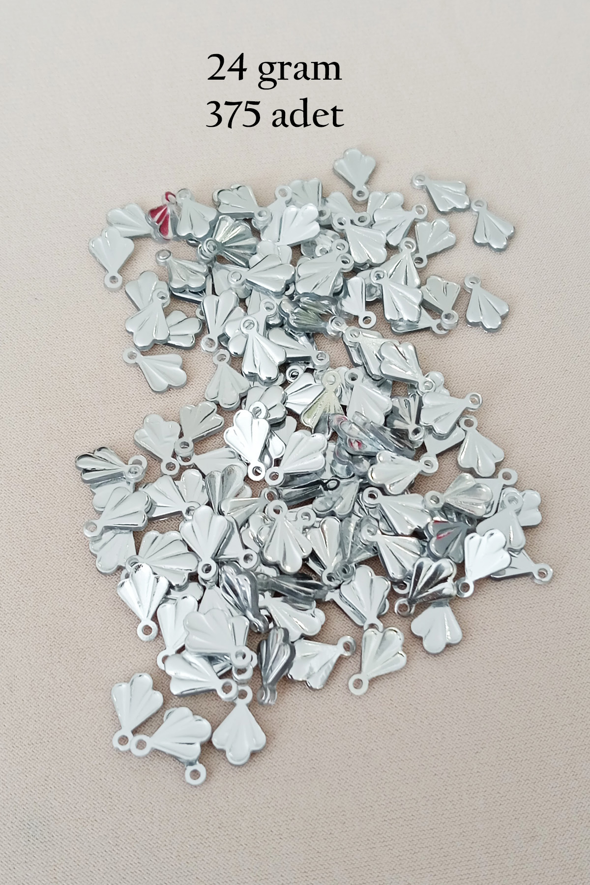 Oya Abiye Bileklik Kolye Pleksi Metalik Plastik Pul Gümüş Renk 24