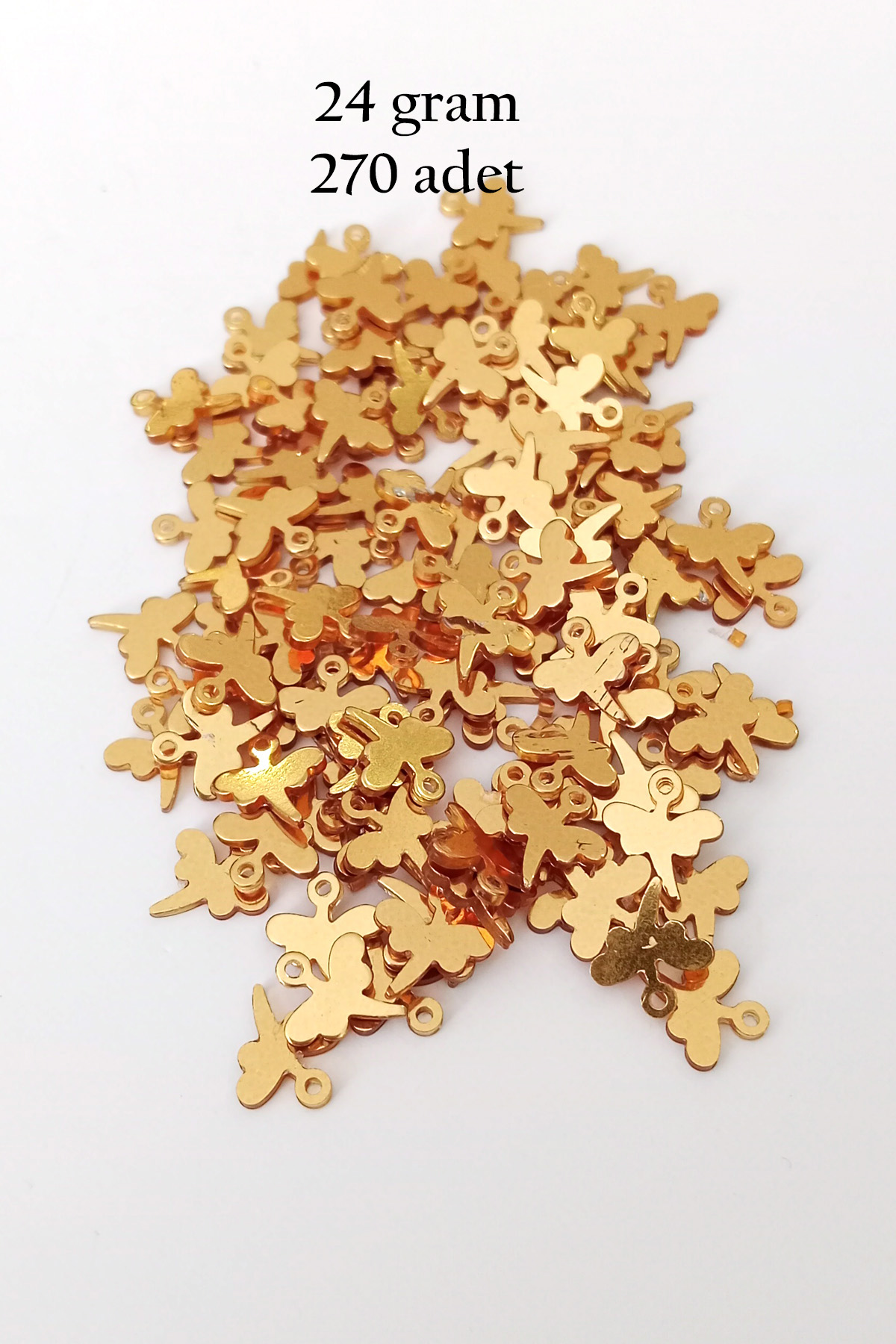 Just Cheap Store Oya Abiye Bileklik Kolye Pleksi Metalik Plastik Pul Altın Renk 24