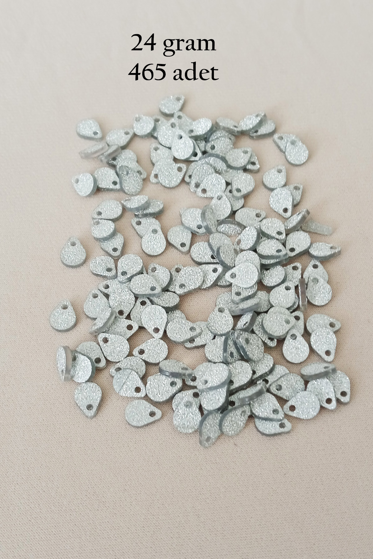 Oya Abiye Bileklik Kolye Pleksi Metalik Plastik Pul Gümüş Renk 24