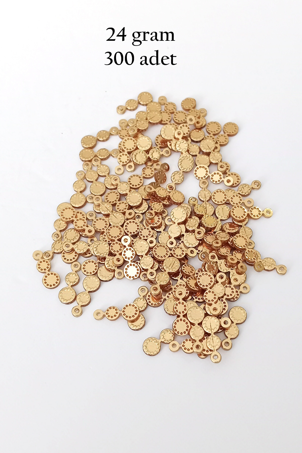 Just Cheap Store Oya Abiye Bileklik Kolye Pleksi Metalik Plastik Pul Altın Renk 24