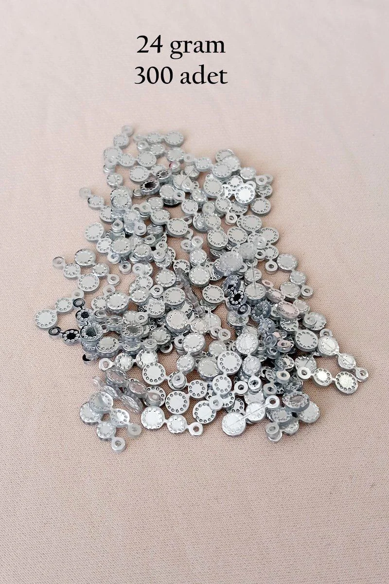 Oya Abiye Bileklik Kolye Pleksi Metalik Plastik Pul – Gümüş Renk 24g 300 Adet | BNC560 Fiyatı, Yorumları ve Özellikleri