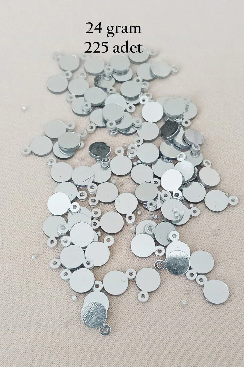 Oya Abiye Bileklik Kolye Pleksi Metalik Plastik Pul Gümüş Renk - 225 Adet Fiyatı, Yorumları ve Özellikleri