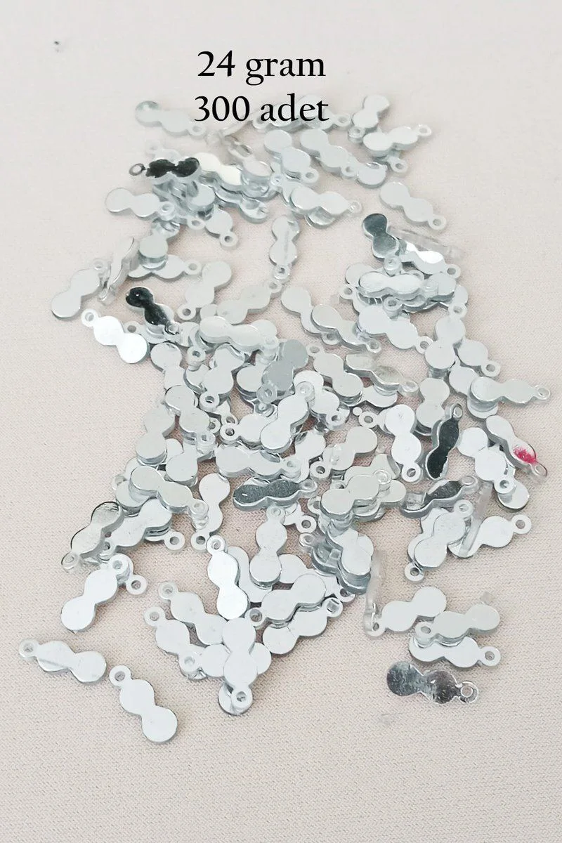 Oya Abiye Bileklik Kolye Pleksi Metalik Plastik Pul - Gümüş Renk 300 Adet Fiyatı, Yorumları ve Özellikleri