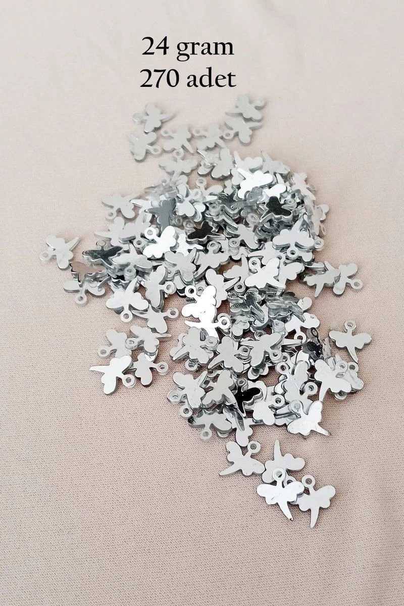 Oya Abiye Bileklik Kolye Pleksi Metalik Plastik Pul - Gümüş Renk 270 Adet Fiyatı, Yorumları ve Özellikleri