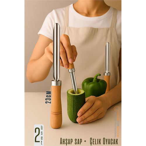 Oyacak - 2'li SET Dolmalık Kabak ve Biber Patlıcan Oyacağı 304 Pa Oyacak - 2'li SET Dolmalık Kabak ve Biber Patlıcan Oyacağı 304 Pa