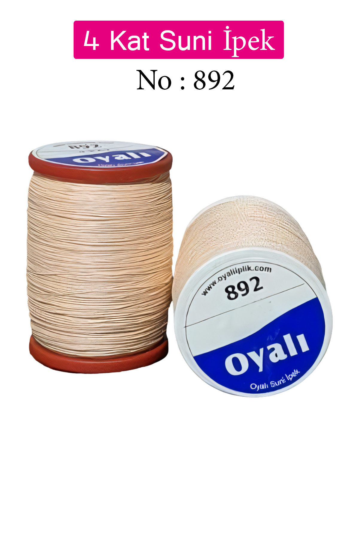 Oyalı 4 Kat Suni İpek İplik İğne Oyası Boncuk İpi Tığ Oyası No:89