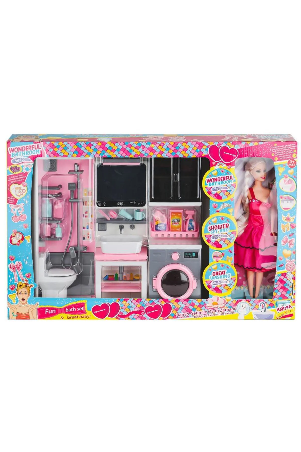 OYD-02393 Bebek ile Banyo Seti Oyun Zamanı -Oydaş Oyuncak