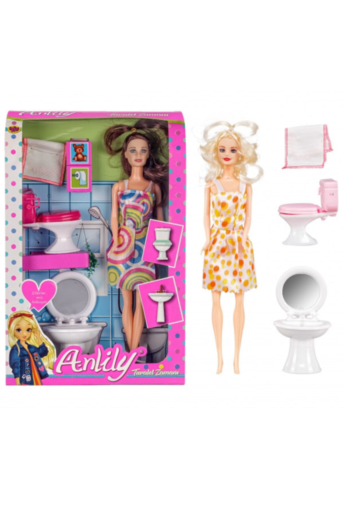 Oydaş Oyuncak Oydaş Anlıly Klozetli Lavabolu Bebek(Karışık Model)