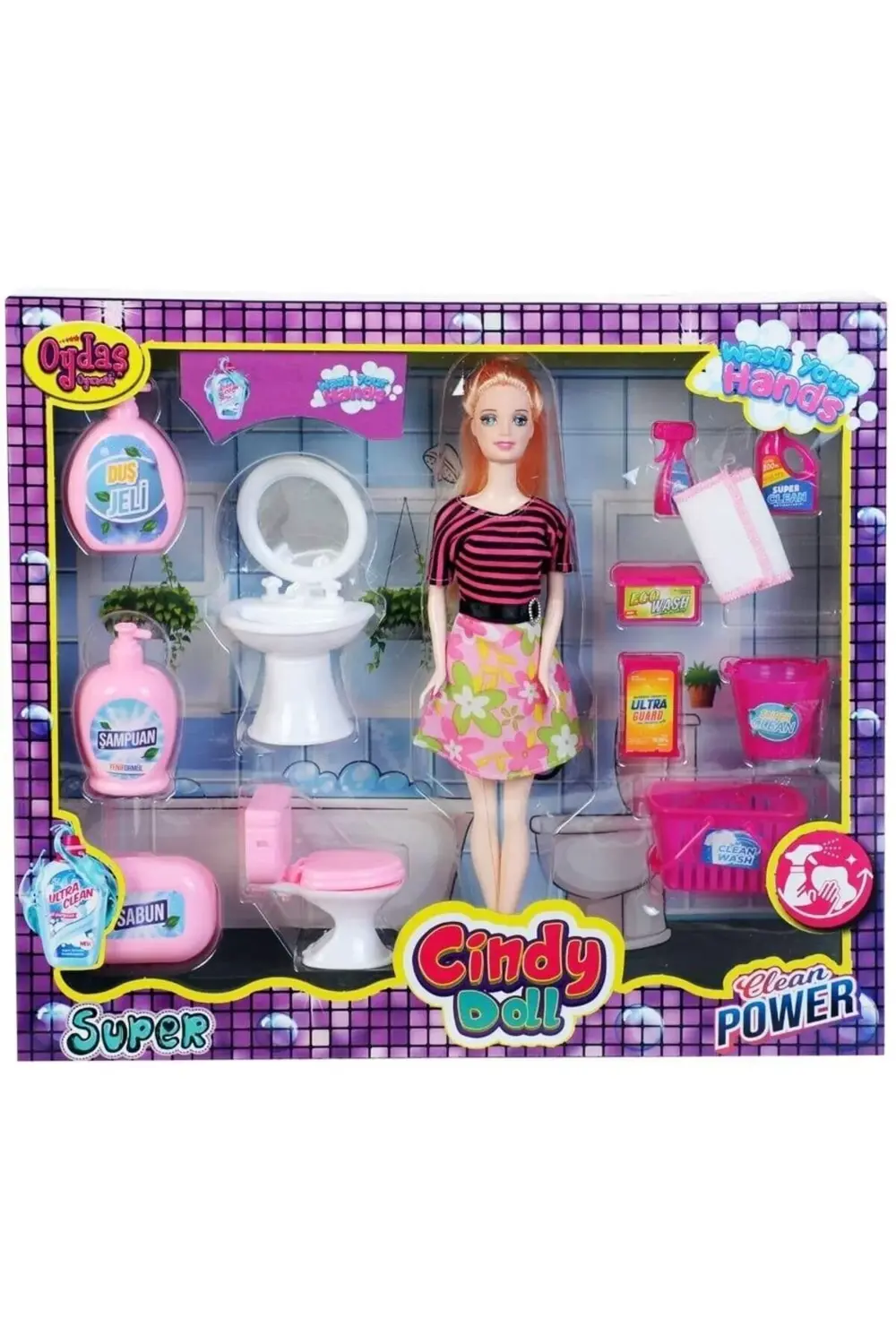 Oydaş Cindy Doll Lavabo & Temizlik Set Bebek 2452