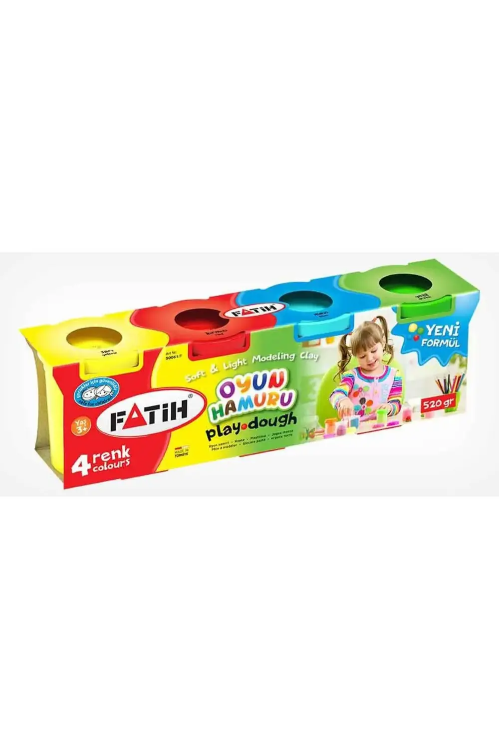 Oyun Hamuru - 4 Renk (4 x 130 Gr.=520Gram)