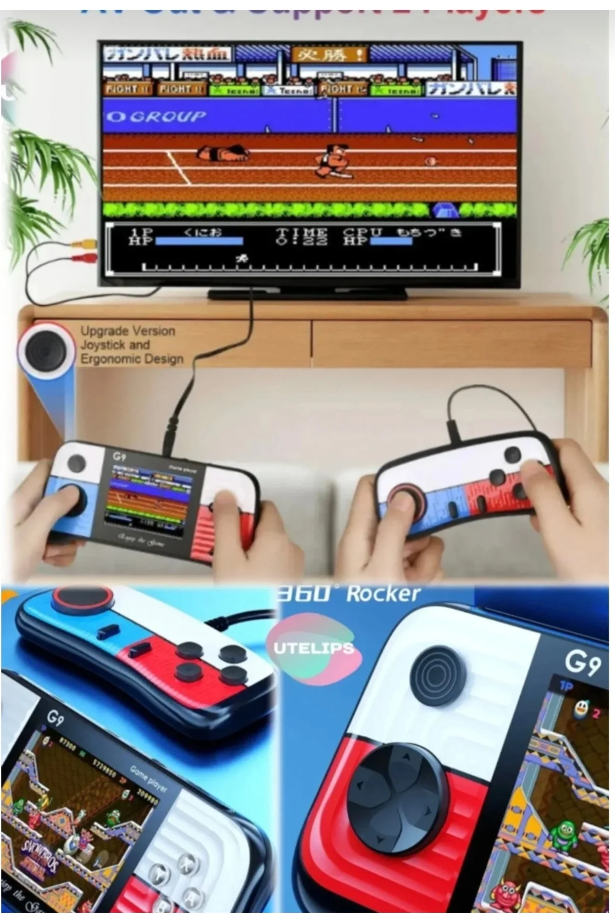 Oyun konsolu gamepad joystick 500 oyunlu çok renkli bluetoothsuz atari oyun kutusu