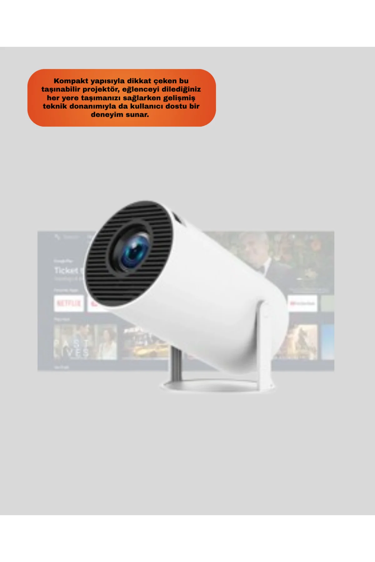 Oyun Konsolu Uyumlu Kablosuz Projeksiyon Cihazı Ev Sinema Deneyim