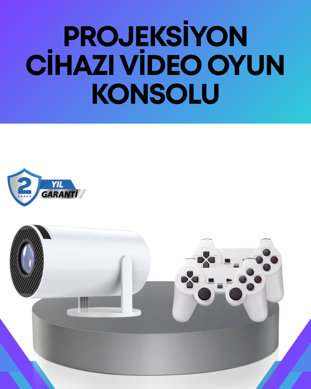 Oyun Konsolu Uyumlu Kablosuz Projeksiyon Cihazı Ev Sinema Deneyim